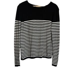 Michael Michael Kors Black White Striped Sweater Women’s Size M Long Sleeve Knit